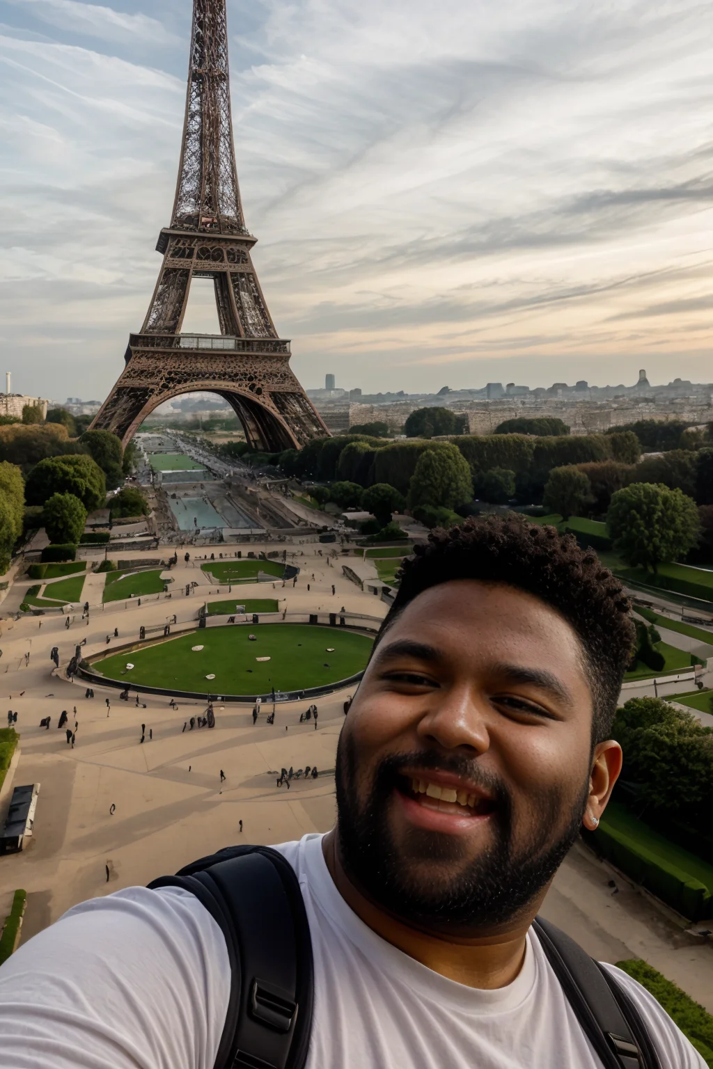 JosephOnweghi in Paris, smiling, taking a selfie at the eiffel tower, backpack
<lora:JosephOnweghiLora:1> <lora:weight_slider_v2:0.8>