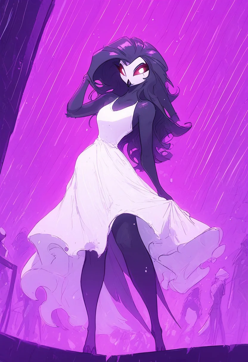 score_9, score_8_up, score_7_up, score_6_up, 1girl, solo, octavia, octavia, avian bird demon owl owl_demon, beak, red sclera, from hellova boss, anthro furry, long hair, nightclub outfit, tight white dress, perfect face, perfecteyes, sexy, sexy girl, beautiful eyes, dancing, dynamic angle, full body shot, red eyes, glowing eyes, pop star, , neon lights, glowing lights, jjco