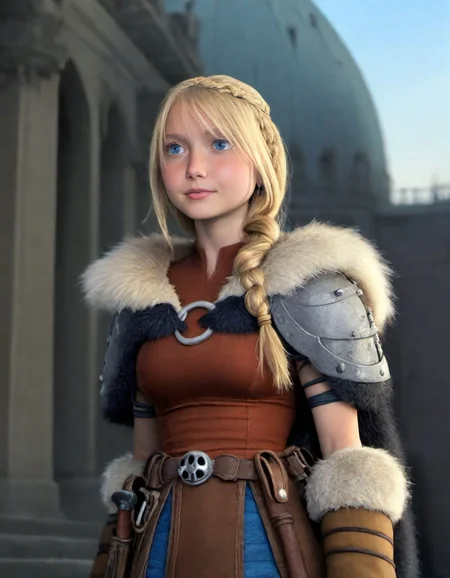 <lora:AstridHofferson_HTTYD2_PXL_Leaf1:1> ASTRIDHOFFERSON, 1girl, solo, blonde hair, braid, Long hair, blue eyes, fur trim, shoulder armor, armor, pauldron, boots, large breasts, BREAK
cowboy shot, <lora:add-detail-xl:1> <lora:detailed_notrigger:1> <lora:For_Pony_v0.2:1> raw lighting, overexposed, harsh flash, dark room with bright light, BREAK, photo, shallow depth of field,vignette,highly detailed,high budget,bokeh,cinemascope,moody,epic,gorgeous,film grain,masterpiece,