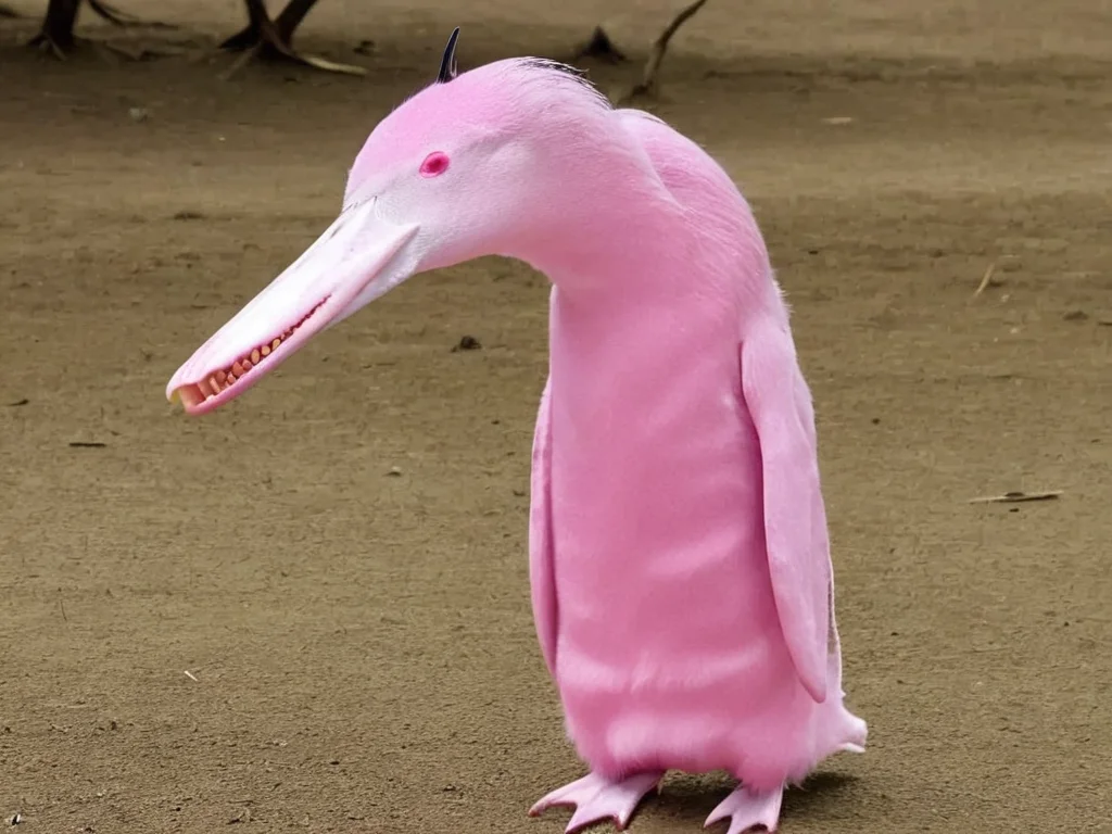 a wossum wassie, long beak, sharp teeth, pink skin, <lora:240527_WOSSUM:0.9> <lora:WassieAI:0.9>