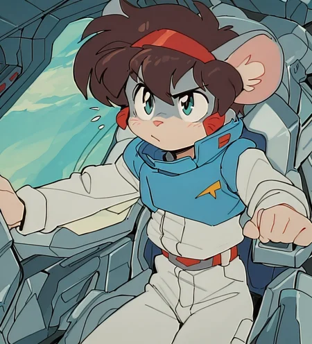 <lora:etoran.il:0.8>,
etoran,
solo,
bakumaru, white jumpsuit, blue vest,
gundam cockpit,
90s anime style, ntfs artifacts, <lora:Wamudraws_Style_Ill:0.45> artist:wamudraws, high quality, best quality,