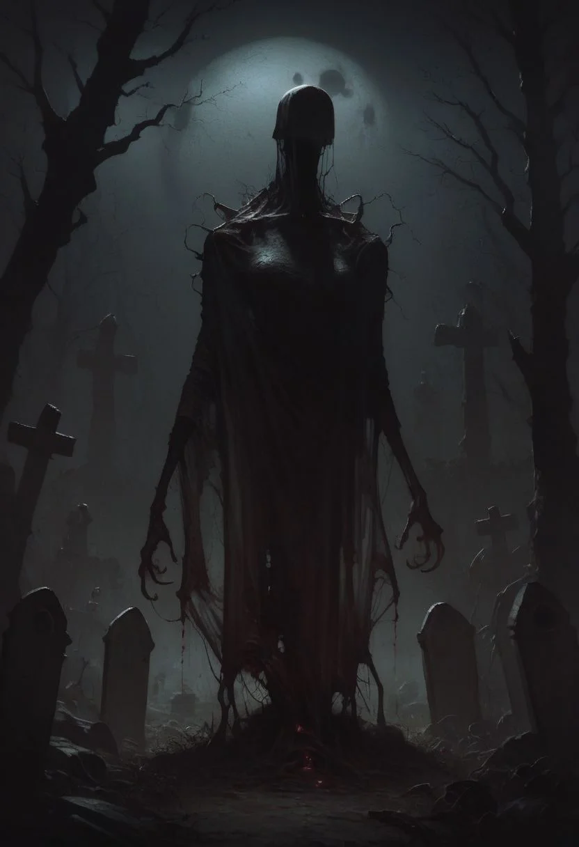 score_9, score_8_up, score_7_up, 1girl, grotesque, banshee, graveyard, horror themed, haunting, ethearal, misty, atmostpheric, detailed, no face, ghostly, standing, Mr_Monster_Possitive, comicbookpencils,
