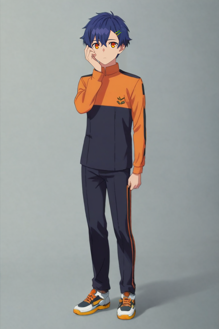 score_9, score_8_up, score_7_up, source_anime, rating_safe, , (photorealistic:0.6), looking at viewer, depth of field, 1boy, solo, male focus, <lora:yomogi_asanaka_pony:0.84>, yomogi_asanaka, blue hair, orange eyes, short hair, bangs, hair between eyes, hairclip, hair ornament, from afar, full body, plaza, light, victory pose, squinting, , <lora:sdxl_lightning_8step_lora:1>