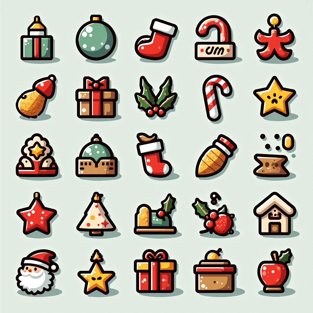 clipart sheet of a christmas-themed Spacebar
<lora:ChristmasIconsFlux:0.9>