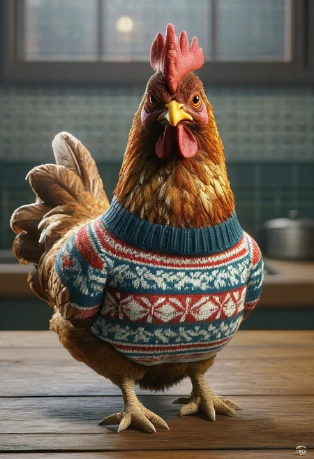 Monstrosity chicken. 
ChristmasSweater, umasanpokfc