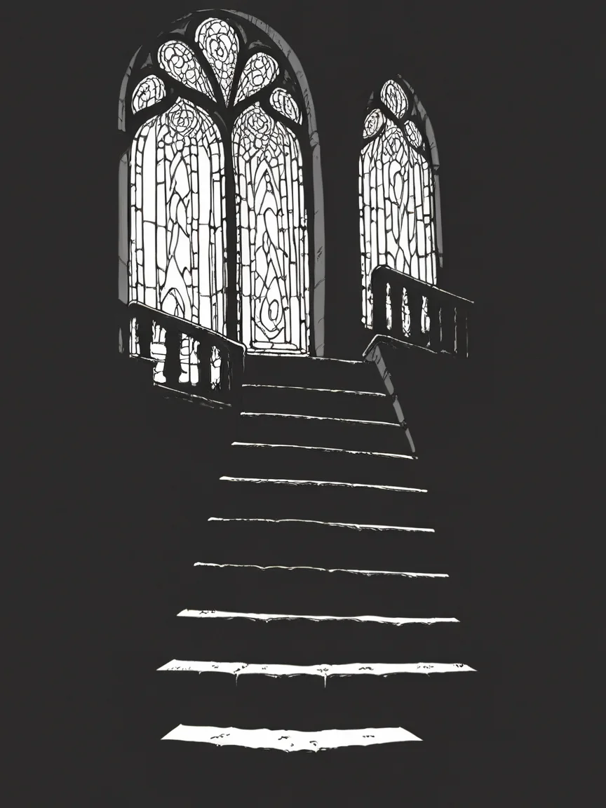 score_9, score_8_up, score_7_up, score_6_up, score_5_up, score_4_up, <lora:c0ntr4stbwXLP:0.8> c0ntr4st, monochrome, high contrast, window, stairs, woman, full body,