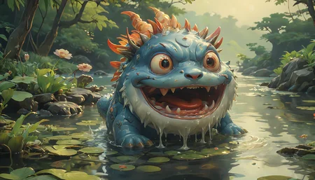 Positiv Clip L
4k images that appeal to children, award-winning, professional, highly detailed, cartoon style, A mischievous water creature from Japanese folklore, known for playing pranks and tricks near bodies of water, both delighting and unsettling humans.
Positive Clip G
4k images that appeal to children, award-winning, professional, highly detailed, cartoon style, A mischievous water creature from Japanese folklore, known for playing pranks and tricks near bodies of water, both delighting and unsettling humans., in the background
---------