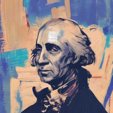[george washington:abstract background:0.5], expressionism, digital art, colorful background