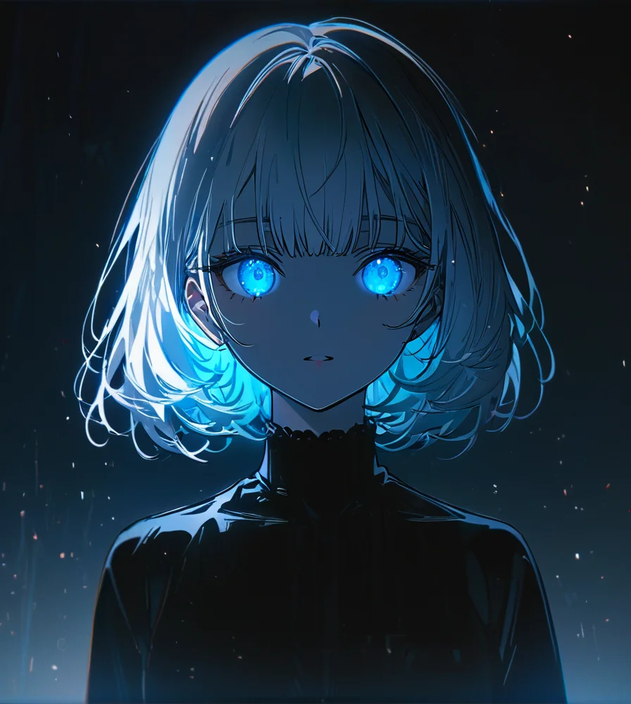 masterpiece,high resolution,8k,
3xpression,,1girl, ,black clothes,,upper body,white hair,glow
, ,gl0w,, <lora:glowXL-9:0.6>