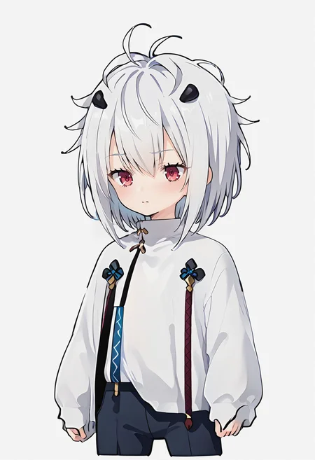 <lora:STageha_Pv2:0.7>, skagha, 1boy, white clothes, <lora:SimpleOutlinePony1.0:1> outline,