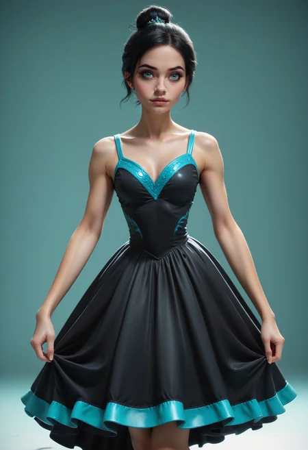 score_9, score_8_up, score_7_up,
1girl, solo, cowboy shot, figure skating dress, black dress, aqua accents, ice skating,
<lora:Dark_Svetlana_Pony_v0.1:0.5> d4rksv3tl4n4, aqua eyes, black hair, single bun hair,