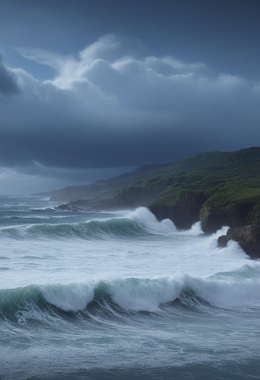 professional 3d model of ocean,ruin ,
treacherous waters and stormy seas, towering waves and crashing surf ,
a winter cloudscape, with clouds heavy with snow, the sky a soft gray, promising a gentle snowfall,
lightning atmospheric,
Light drizzle Weather,
twightlight ,
epic composition, cinematic,anime,
<lora:add-detail-xl:0.3>,
<lora:游戏概念场景（二次元方向）:1> HEZI,, octane render, highly detailed, volumetric, dramatic lighting
