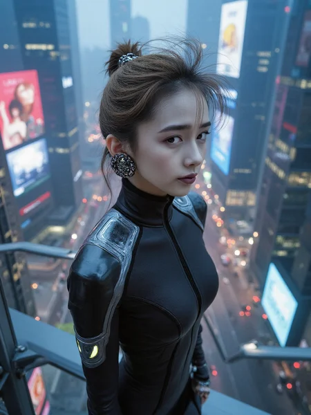 There are wonderful studio lights and various reflections,
18yo beautiful cute girl with blushing and female orgasm.skin naturally showing the texture of blood vessels and detailed pale skin,
--,
<lora:Kudo_Shizuka_f1_rank2_bf16:1>,she is Kudo Shizuka
--, Create an image of chaew0n in a futuristic city, surrounded by towering skyscrapers with neon lights and holographic advertisements. She wears a sleek, futuristic outfit in black and silver, with high-tech accessories like a small digital device on her wrist. Her light brown hair is styled in a modern, edgy cut, with a few strands glowing slightly from embedded lights. She stands on a skywalk, overlooking the bustling city below, with flying cars and people rushing around in the distance. Her expression is determined and focused, as if she is on a mission in this high-tech, fast-paced world.,