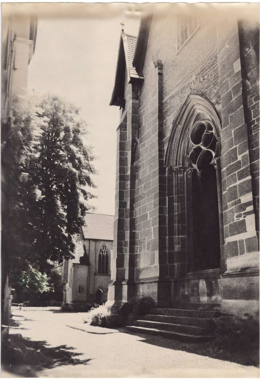 lith_orwo_dokumentenpapier_weopta, instagram photo, an old church, hard shadows, film grain