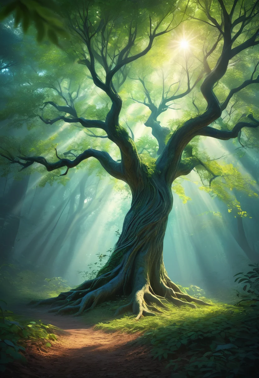 a sapling glowing with life in the dim forest light, a canopy of branches casting patterns on the ground, <lora:Artfully_TREES2-000003:0.6>, depth map, the depth of a dreamlike haze, a balance of light, form, and void, sketch of an old tree, a spectrum of subtle gradients, a canopy of leaves glowing in dappled sunlight masterpiece, detailed, best quality, absurd resolution uhd, 8k,