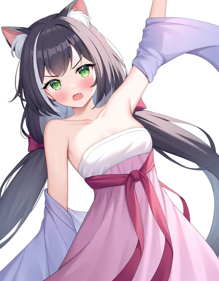 1girl,simple background,white background,hanfu,cowboy shot,karyl \(princess connect!\),, <lora:hanfu-000018:1>, bare shoulders, masterpiece, best quality, very aesthetic, absurdres,newest, incredibly absurdres,