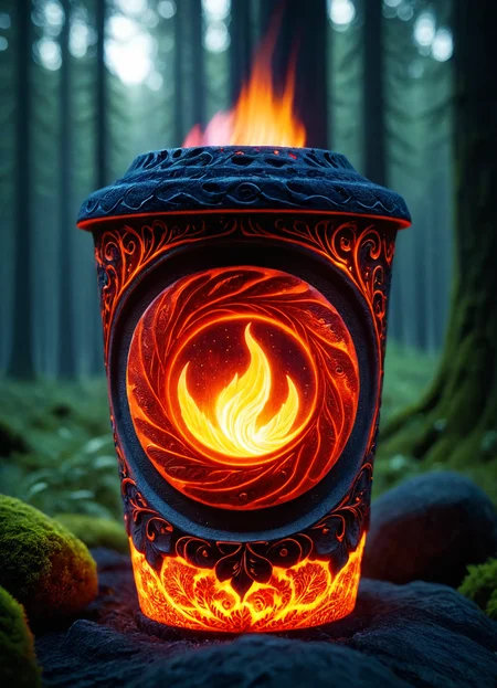 cinematic film still of luminescent hkmagic, stone cup with 3D carvings with woman theme, forest background, decorated with glowing fire accents, masterpiece of art, visually stunning, intricate details, sharp focus, 55mm f/ 1.8 lens, depth of field, natural daylight <lora:add-detail-xl:0.8> <lora:woodfigurez:0.66> woodfigurezr (((lava, api biru))), from luminescent, (fire:1.5), shallow depth of field, vignette, highly detailed, high budget, bokeh, cinemascope, moody, epic, gorgeous, film grain, grainy <lora:sss:0.8> <lora:ral-lava-sdxl:0.58> ral-lava <lora:zavy-flrscnc-sdxl:0.75> zavy-flrscnc, fluorescent dust, glowing dust