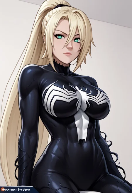score_9, score_8_up, score_7_up, score_6_up, source_anime,rating_explecit,anime coloring, 1girl , details, <lora:Expressive_H:1> <lora:She Venom LoCon:1> she venom, black detailed bodysuit, full black suit, black suit, big symbols spider , perfect symbols spider, big logo spider white on suit<lora:Symbiote:0.6>,large breast,very long hair , room, blonde hair, green eyes, long hair, hair between eyes,very long hair , silky hair, yamanaka ino, hair over one eye, blonde hair, long hair, ponytail, blue eyes, hairclip,sexy pose, nudes woman, tempted sex mode, sexy pose model,