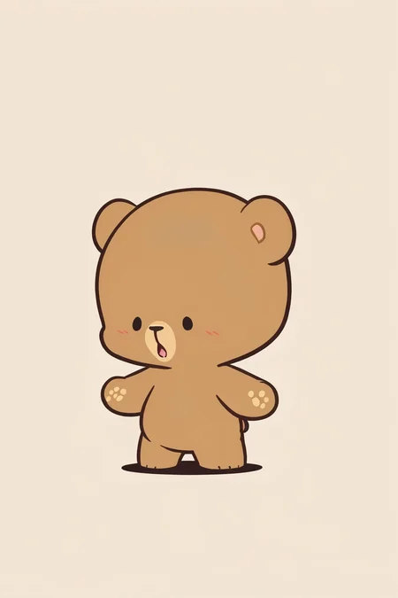 zPDXL,  <lora:Character_Milk_and_Mocha:1>, cute, chibi, mocha (brown bear), simple background