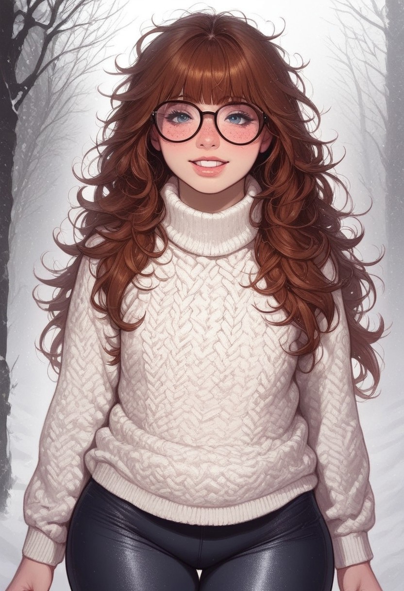 (((1girl,wearing heavy winter clothing like sweater thermal pants a beenie and sky glasses , clothing for winter, looking at viewer, movie perspective, ,LONG HAIR, on the street , front view , standing)))
,masterpiece, best quality, highly detailed, ultra-realistic, score_9, score_8_up, score_7_up, score_6_up, Jang Won-young from IVE, Nikon RAW photo,8 k,Fujifilm XT3,masterpiece, best quality, realistic, photorealistic,ultra detailed, a cute Irish girl   (chubby:1.2), 18 years young, 18yo, adorable, darling, pretty, long auburn hair,  messy hair, pale skin, (bangs:1.2),  very small breasts,flat chest, nsfw,thin, curvy, soft curves, big hips, round hips, big thighs, sexy, blush, detailed skin, freckles,dimples, happy, fun, giggling, innocent, natural lighting,, soft focus, depth of field,dynamic light, warm_light, vibrant colors warm_colors, soft focus, high contrast, textured surfaces, depth of field, dramatic shadows, rich details, magical-inspired color palette, cinematic composition.