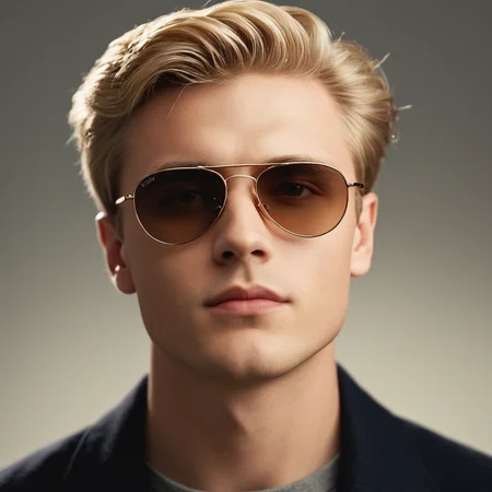 cinematic film still of <lora:High-key lighting Style:1>
bright light, bright, bright,bright light,solo,looking at viewer,short hair,blonde hair,simple background,1boy,white background,male focus,parted lips,glasses,teeth,lips,sunglasses,portrait,realistic,High-key lighting style, shallow depth of field, vignette, highly detailed, high budget, bokeh, cinemascope, moody, epic, gorgeous, film grain, grainy