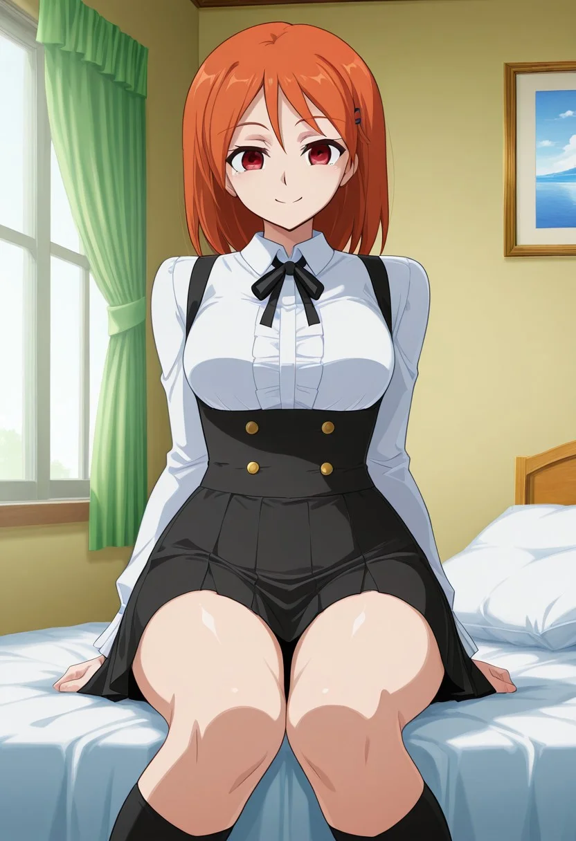 score_9,score_8_up,score_7_up,source_anime,5_figner,2d_animation,game cg,BREKE,1girl,solo,
score_9,score_8_up,score_7_up,source_anime,5_figner,2d_animation,game cg,BREKE,1girl,solo,
gimmick girl,
white shirt,long sleeves,black ribbon,collared shirt,ribbon,suspender skirt,black kneehighs socks,front view,smile,
bad,pillow,room,window,curtain,
masterpiece,best qualit,ultra-detailed,illustration,an extremely delicate and beautiful,beautiful detailed eyes,unity 8k wallpaper,high resolution,anime CG,official_art,Erotic_style, uncensored, anime_coloring, anime_screencap,