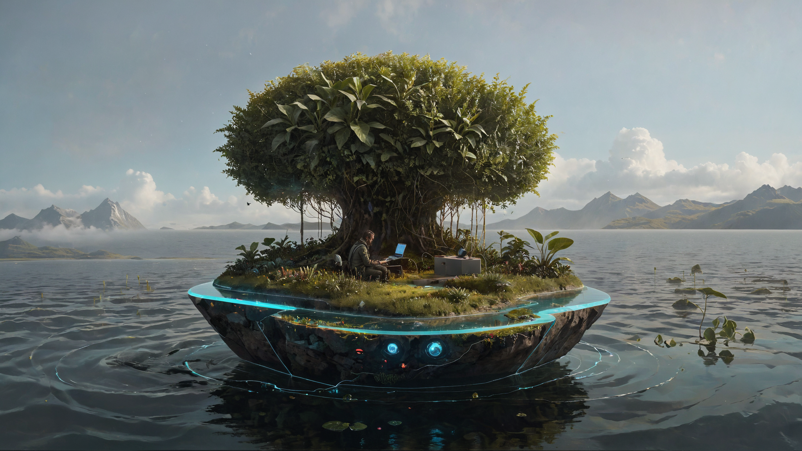 <lora:Double_Exposure_5:1> Double Exposure style of Rebel hacker in holographic interface and Energy-harvesting plants powering floating islands, <lora:add-detail-xl:0.8>, <lora:The_Classic:0.7>, <lora:ral-colorswirl:0.7> ral-colorswirl