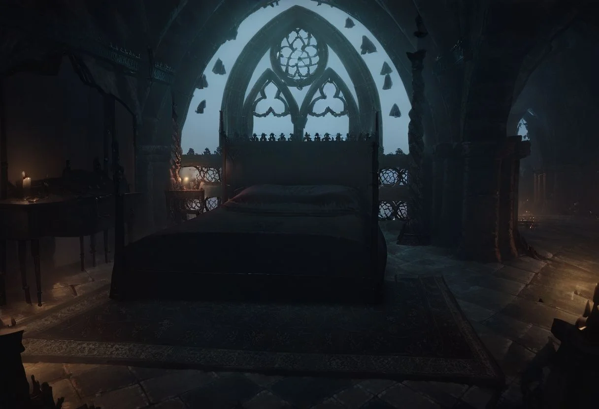score_9, score_8_up, score_7_up, score_6, score_5,
gwentstyle, concept art, realistic, dark theme, low light,
no human, no person,
medieval living room, stone walls, torchlight, gothic architecture, stone tiles, ornate rug, fireplace, concept art, realistic, dark theme, low light,