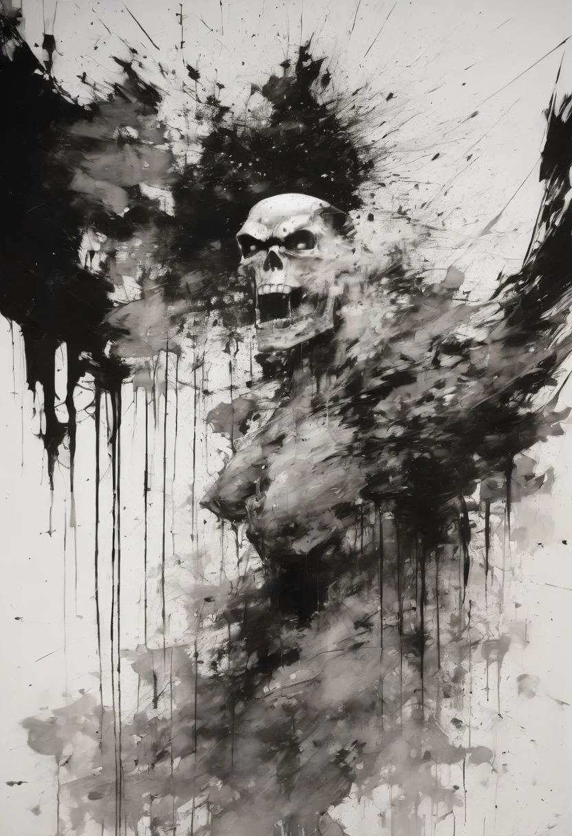 Maniacal Skeletor, beautiful epic Film Noir, epic black and white SHADOWS, by Andre Kohn , Carne Griffiths , Guido Crepax and Milo Manara, a masterpiece, 32k resolution, molecular precision."
Weight:1