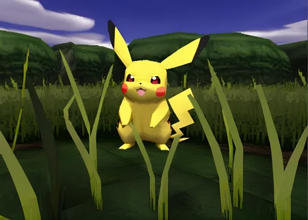 pikachu in the tall grass, (ps1 style:1), <lora:ps1_style_SDXL_v1:1>, (game screenshot), (computer generated image)