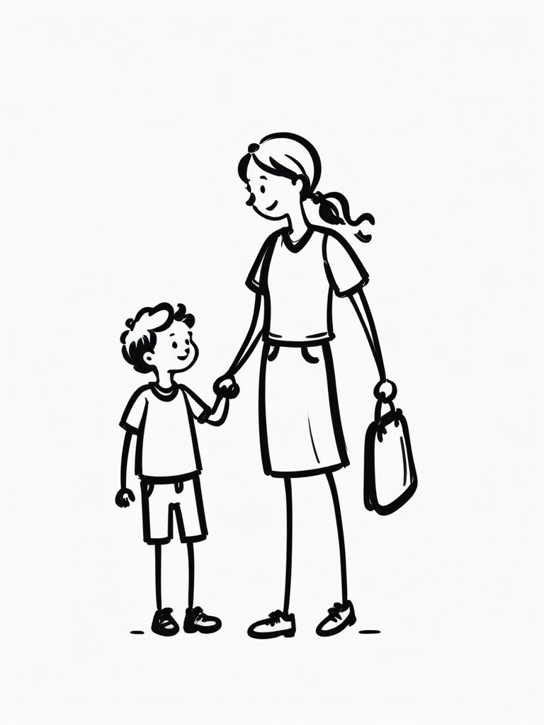 illustration, simple line art, (white background:1.2), doodle, doodle line, hand draw, drawing, b&w, monochrome, <lora:SDXL_BTT_Doodle_v01:1.5>, SDXL_BTT_Doodle_v01, mother and son