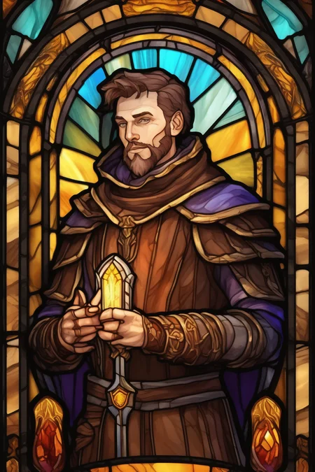 <lora:Stained Glass Portrait:1>Stained Glass Portrait - human priest class adventurer token stained glass dark fantasy