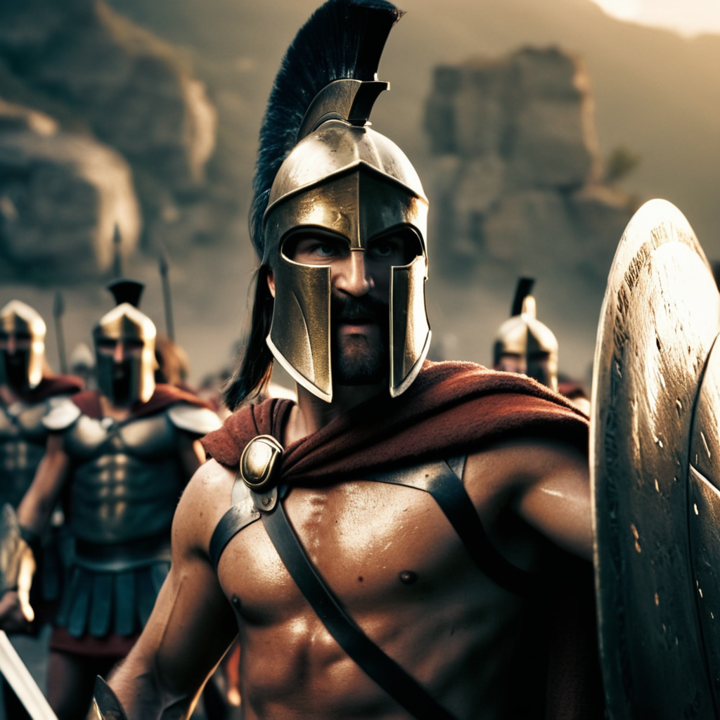 cinematic film still of  <lora:spartan style:1>
In ancient Greece in Sparta a spartan man in a helmet and armor is fighting in a battle with temple and war in background,weapon,multiple boys,day,sword,armor,helmet,fire,polearm,6+boys,shield,spear,battle,axe,soldier,war , realistic, realism, photorealism, hyperrealism, hyperrealistic, realistic, sharp, detailed, cinematography style, film light style, movie still,  professional photography, artistic, perfection, contrast, cinematic, filmic, high quality photo,  8k quality, colorful, photography style, different people, war, warrior, armor, spartan army style, spartan warrior style, spartan style, shallow depth of field, vignette, highly detailed, high budget, bokeh, cinemascope, moody, epic, gorgeous, film grain, grainy