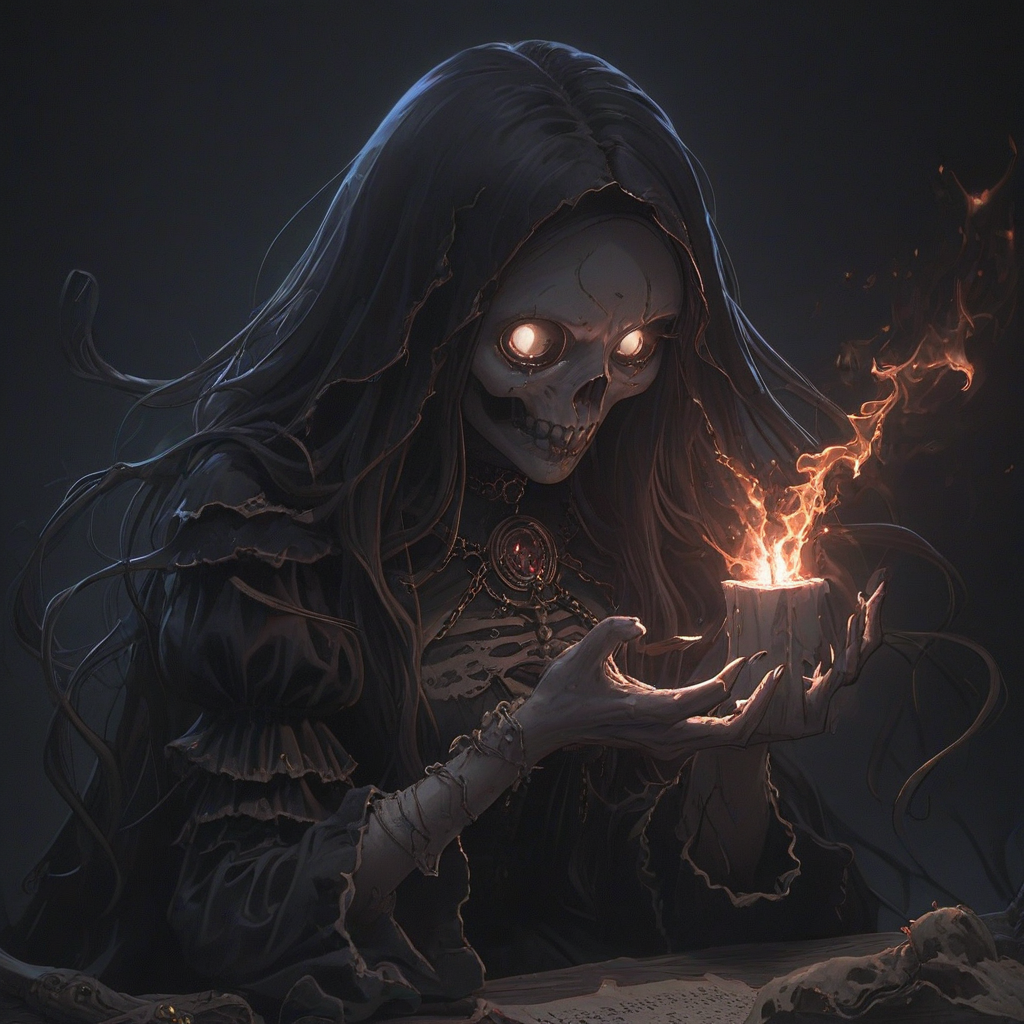 hkhorror, a beautiful witch casting a plague spell, scary and beautiful, haunting