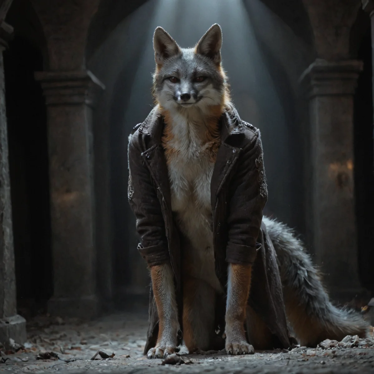 Fox Demon,Down Jackets,Foxfire Curseï¼Familiar foxï¼Dreamy atmosphereï¼The most beautiful form of chaos,Best angleï¼masterpieceï¼Perfect lightingï¼Charming smileï¼
<lora:Gray_Fox-v1.10:0.8> gray fox