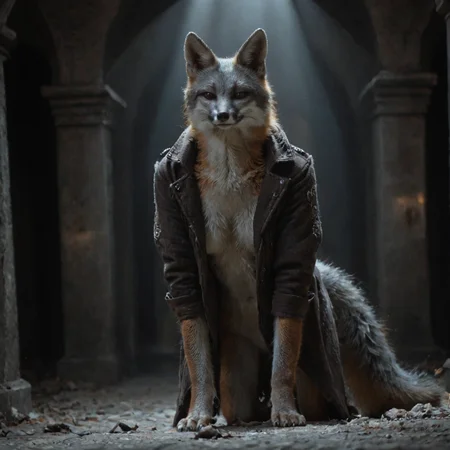 Fox Demon,Down Jackets,Foxfire Curseï¼Familiar foxï¼Dreamy atmosphereï¼The most beautiful form of chaos,Best angleï¼masterpieceï¼Perfect lightingï¼Charming smileï¼
<lora:Gray_Fox-v1.10:0.8> gray fox