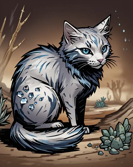 ddstyle,beautiful crystalline cat, transparent, desert<lora:DarkestDungeonSDXL:1.0>