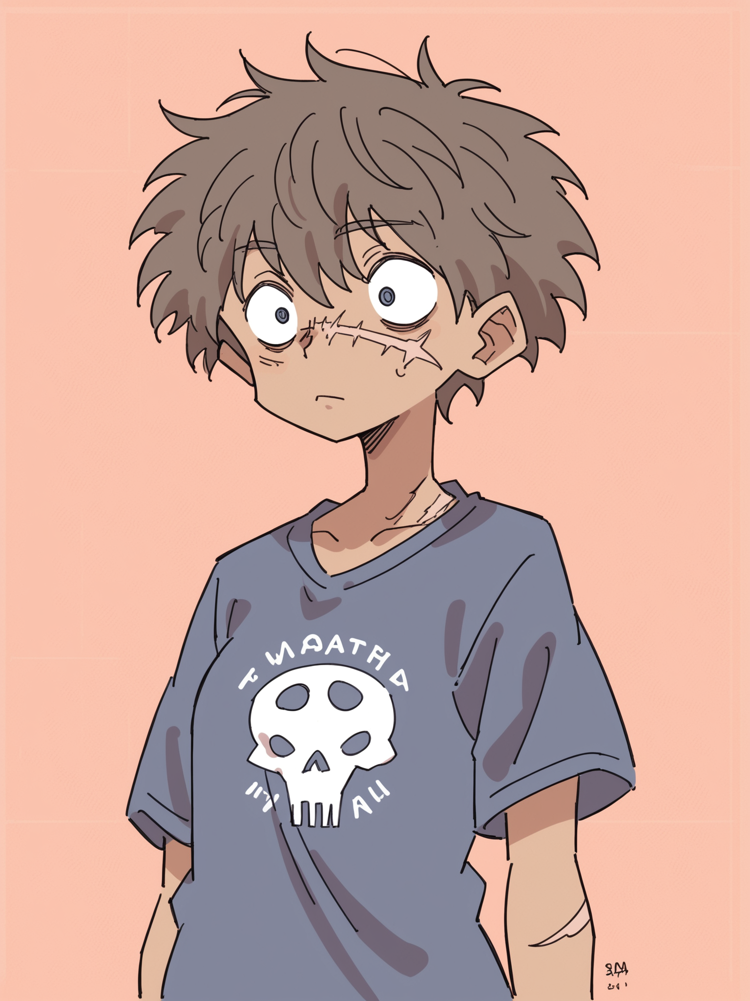 score_9, score_8_up, score_7_up, score_6_up, source_anime, zPDXL, BREAK
1girl, solo, <lora:Masikakumo:1> masika, thirty-something south african woman symmetrical face   misshapen nose   copper droopy  eyes  scars thick mahogany  layered haircut  hip-hop fashion t-shirt capris  chokers