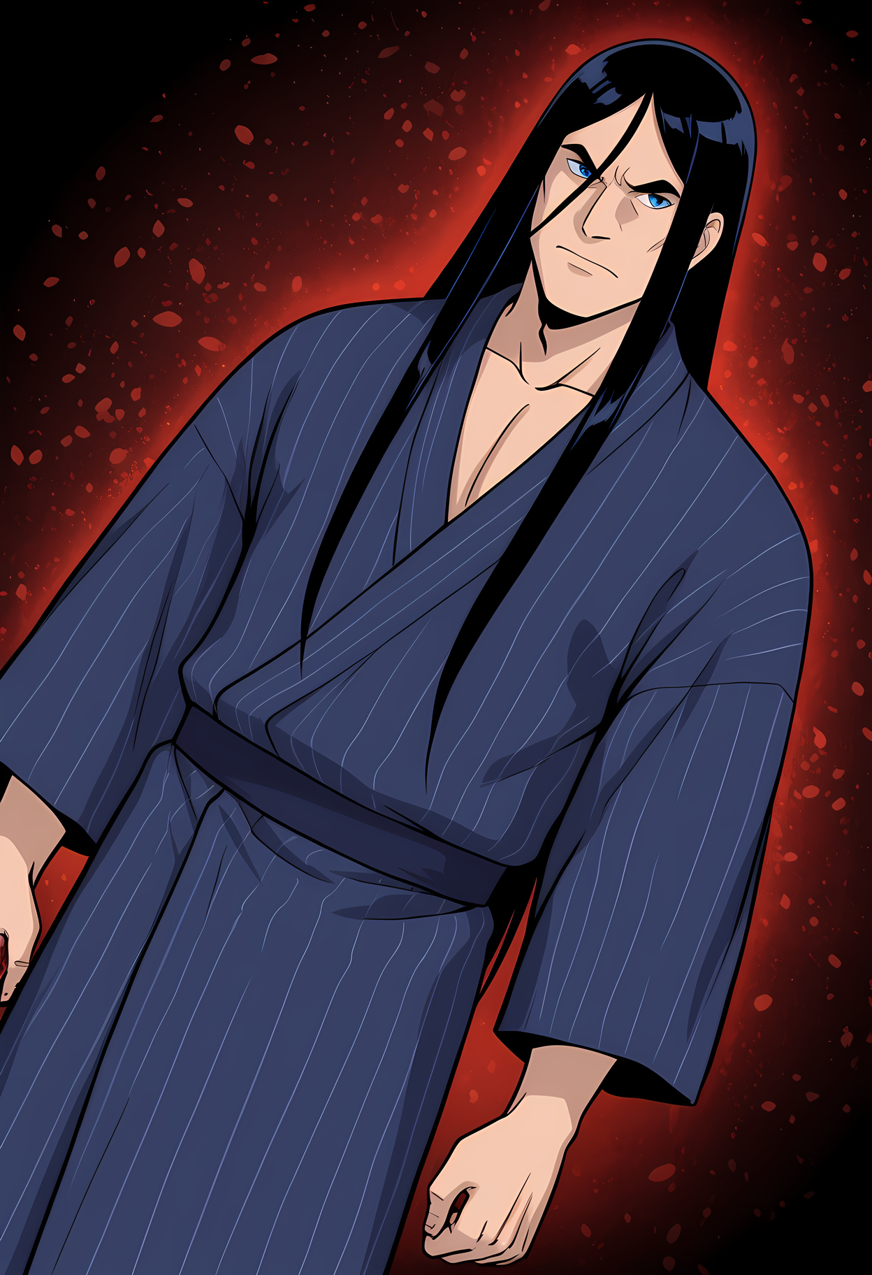 masterpiece, best quality, amazing quality, dutch angle, abstract background, BREAK
1boy, solo, male focus, nathanexplosion, black hair, long hair, blue eyes, yukata, japanese clothing, BREAK
<lora:cfg_scale_boost:.6>   <lora:Nathan_Explosion_-_Metalocalypse_-_ILXL:1>