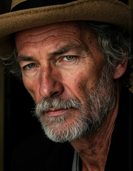 a beautiful photo of an old man, angle view, light and shadow play, art by David Fincher