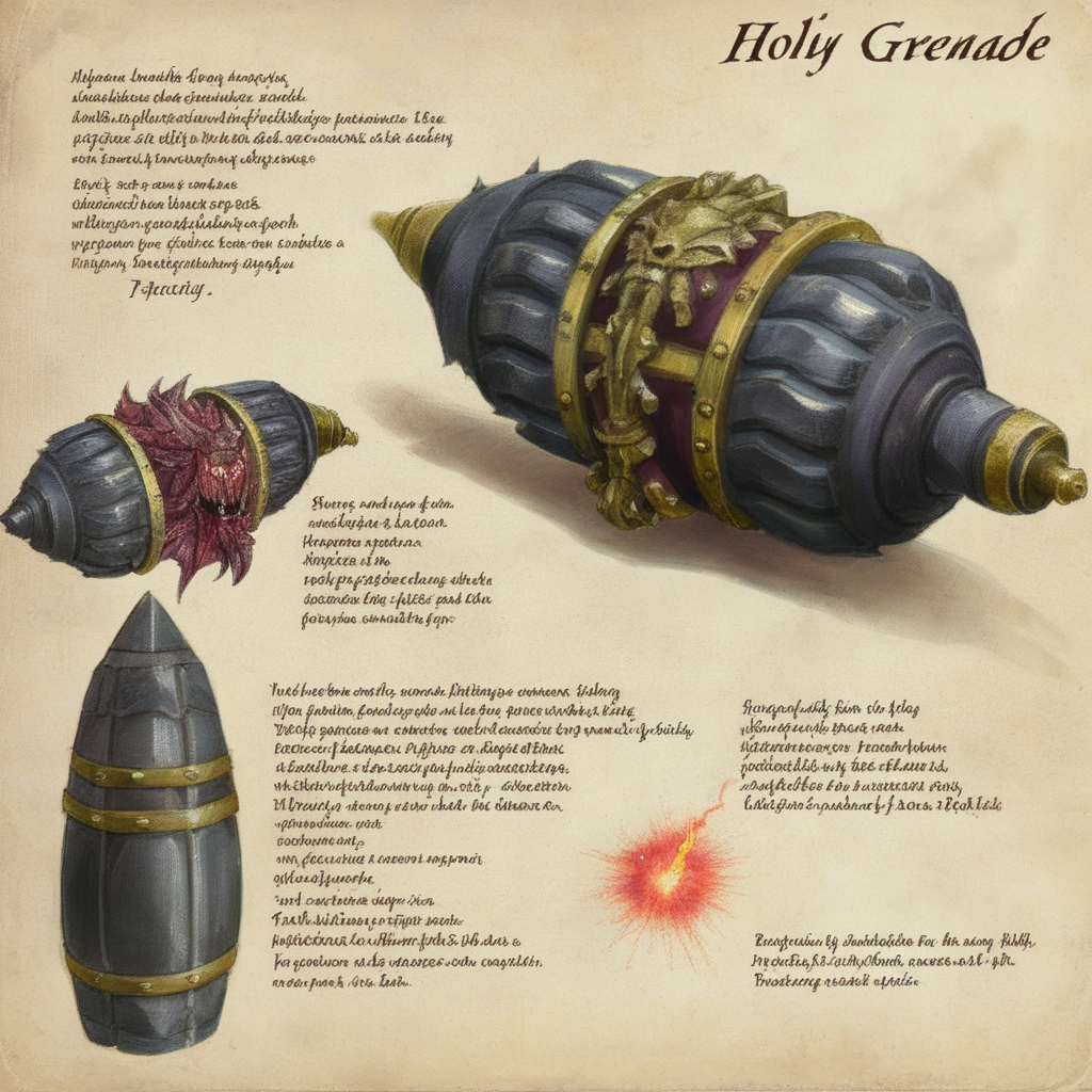 bestiarum holy military grenade <lora:bestiarum:0.7>