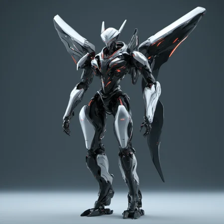 professional 3d model FUNDING,future,concept robot,black robot solo,smooth texture,metal,togetic,absurdres,HD,8K,<lora:FN_WeiLai-000007:1>, . octane render, highly detailed, volumetric, dramatic lighting