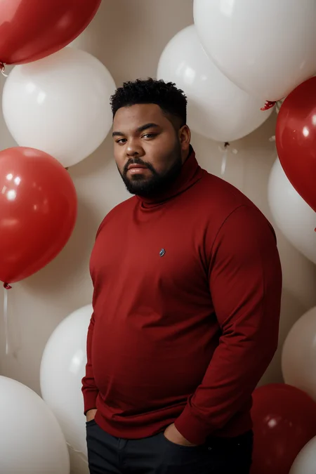JosephOnweghi fashion portrait photo of handsome bearded man from the 60s wearing a (red turtleneck:1.1) standing in the middle of a ton of (white balloons:1.1), taken on a hasselblad medium format camera
<lora:JosephOnweghiLora:1> <lora:weight_slider_v2:0.8>