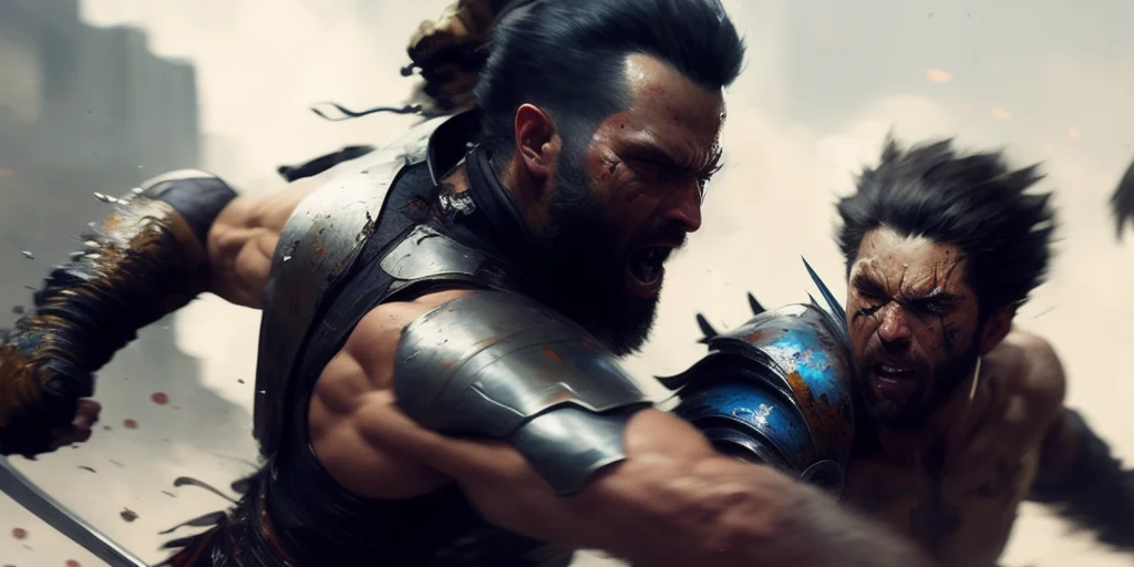closeup angle of characters fighting, man, a detailed painting, cgsociety, detailed painting, artstation hd, high detail, cgsociety, photorealism, concept art, artstation hd, official art