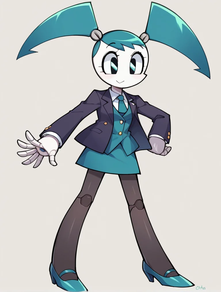score_9, score_8_up, score_7_up, score_6_up, score_5_up, score_4_up, source_anime, BREAK
(1girl, solo:1.2), simple background, <lora:XJ-9:0.8> xj9, robot girl, ((blazer)), ((tailored-skirt)), ((oxford-shoes)), (((sheer-black-pantyhose)))