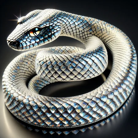 (photorealistic), snake made of diamonds, iridescent, score_9