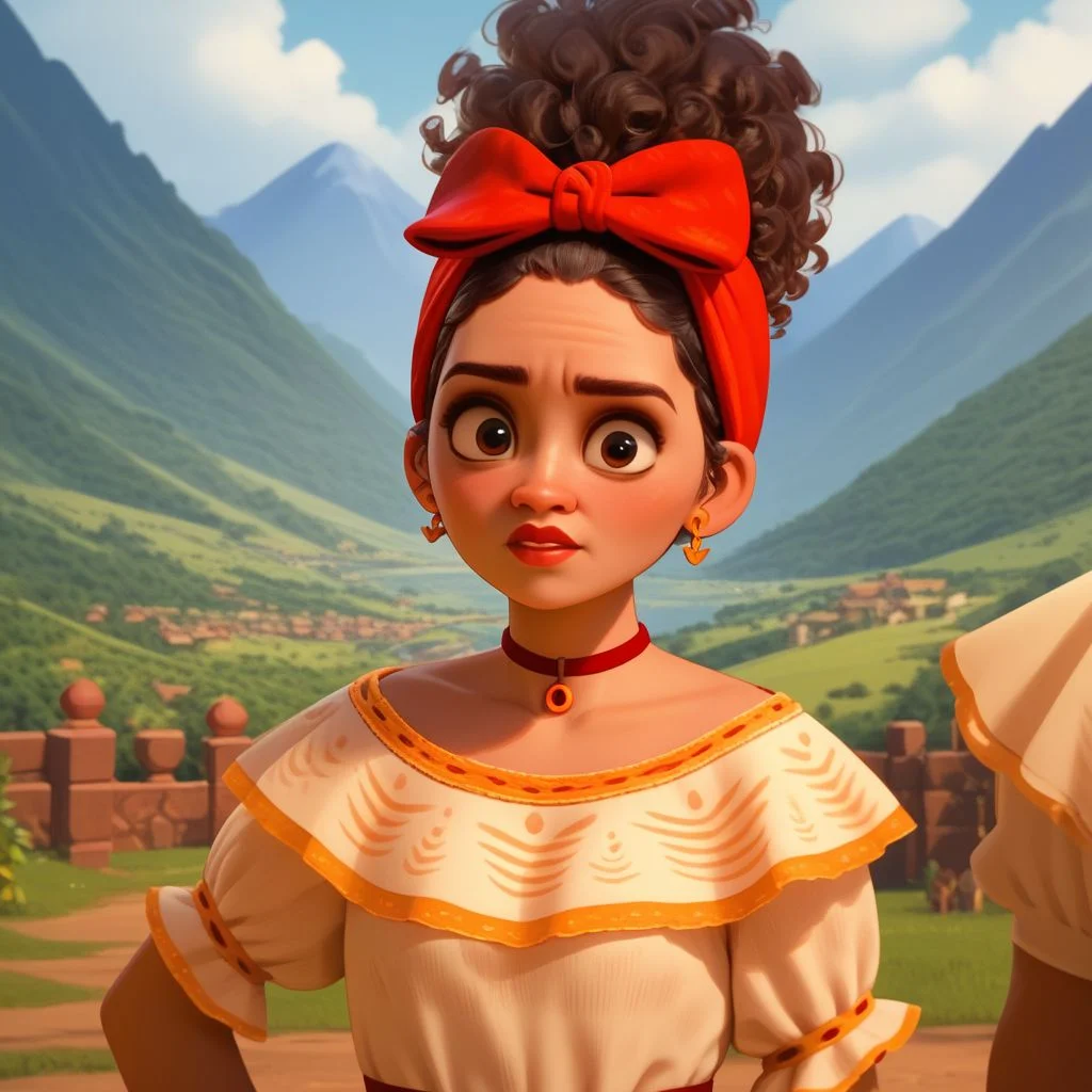 score_9, score_8_up, score_7_up, score_6_up, score_5_up, score_4_up, 1girl, Dolores, head tilted, mountain background