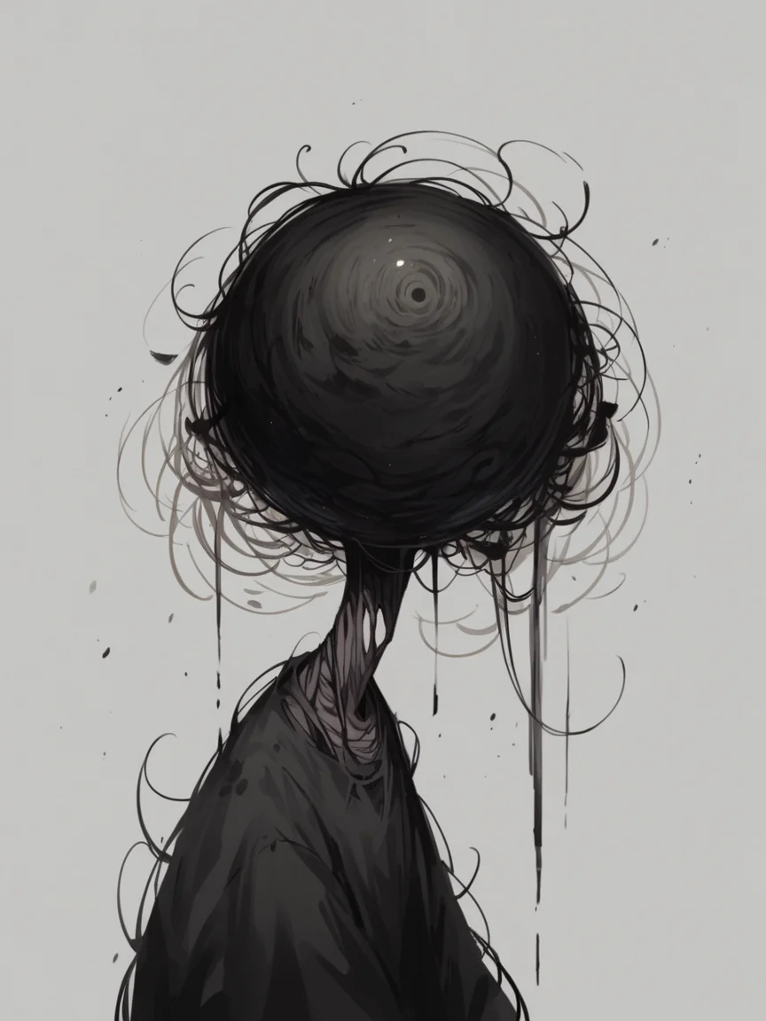 score_9, score_8_up, score_7_up, score_6_up, unw3ll <lora:UNW3LLXLP:1> gloomy, eerie, simple background, void,