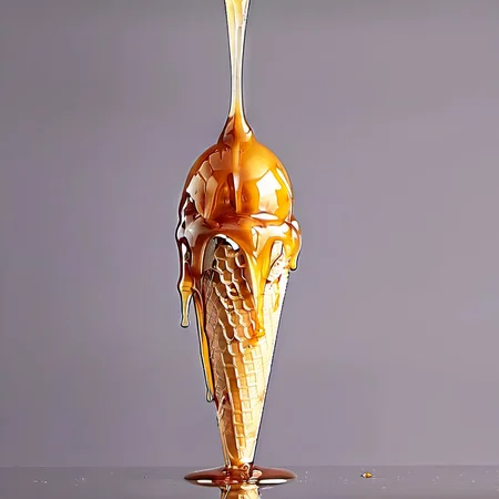 one ice cream covered in honey<lora:HoneyXL:1>