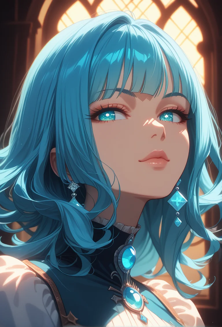 score_9, score_8_up, score_7_up, woman's profile picture, aquamarine hair with bangs, detailed pupils, close-up, mouth closed, beautiful facial features, seductive, subtle lighting, perfect image composition, <lora:GLSHS:0.7>